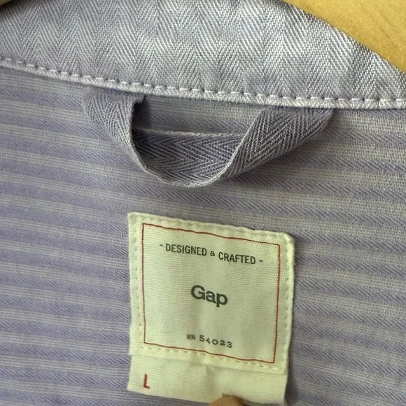 GAP|Pastel Lavender Lilac Button-Front Utility Jacket,Cotton/Canvas size LARGE• - Picture 10 of 14